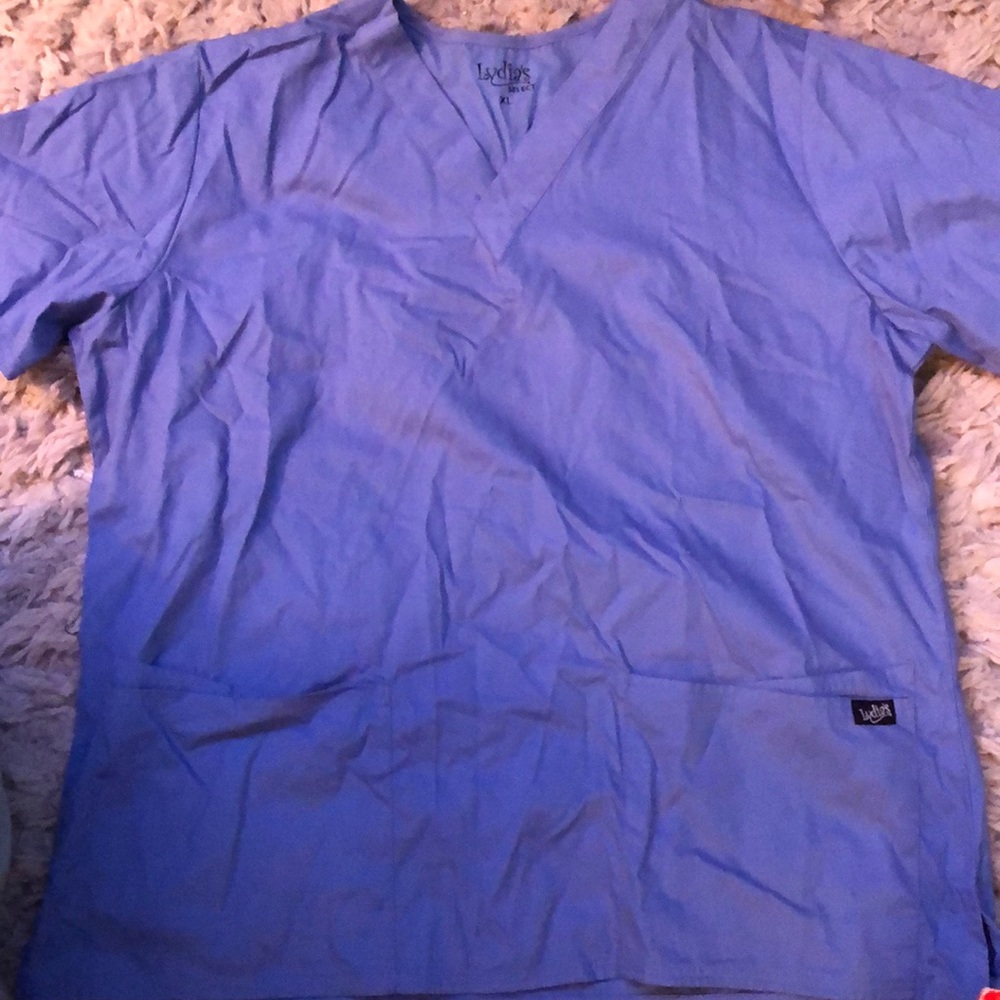 blue scrub top